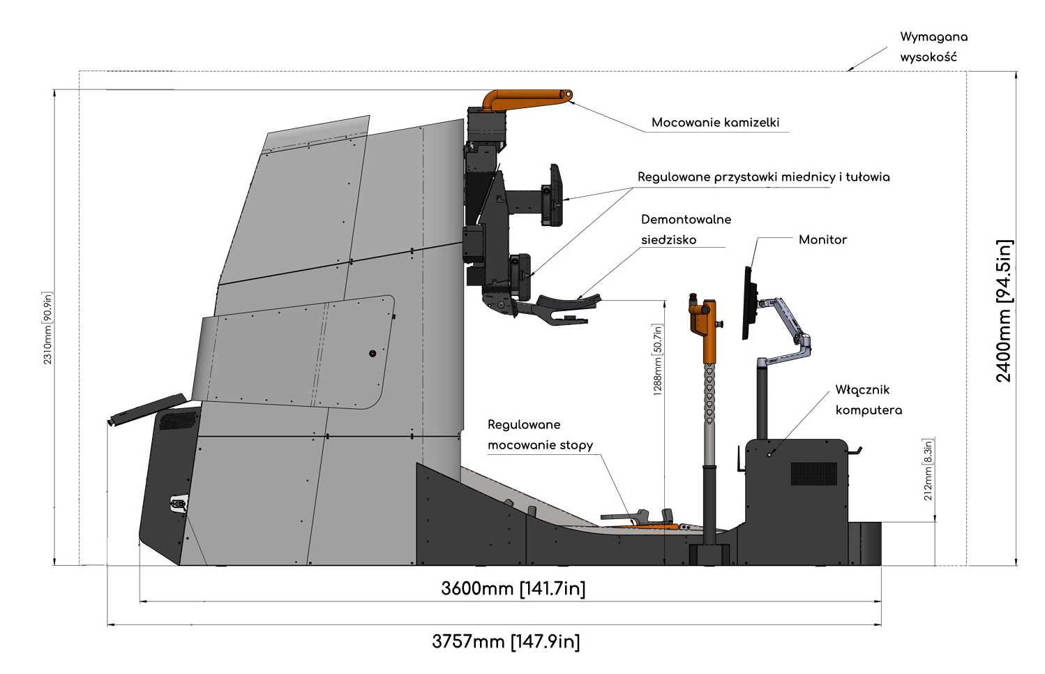 Tyromotion-Lexo-zrobotyzowana-reedukacja-chodu-end-efector-wirtualna-rzeczywistość-biofeedback-rzut-urządzenia-b-szczegoly2-Skyfi