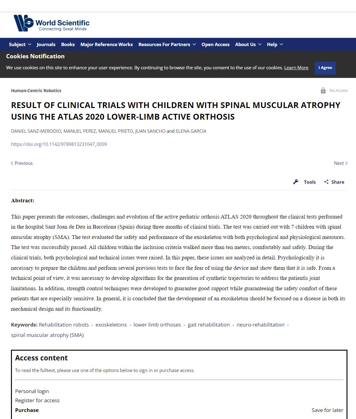 RESULT OF CLINICAL TRIALS WITH CHILDREN WITH SPINAL MUSCULAR ATROPHY USING THE ATLAS 2020 LOWER-LIMB ACTIVE ORTHOSIS